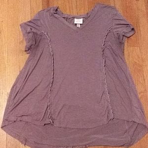 Gray Knox Rose V-Neck Top